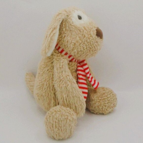 Manhattan Toy Plush Puppy Rex The Holiday Dog Red & White Striped Scarf - Picture 5 of 5